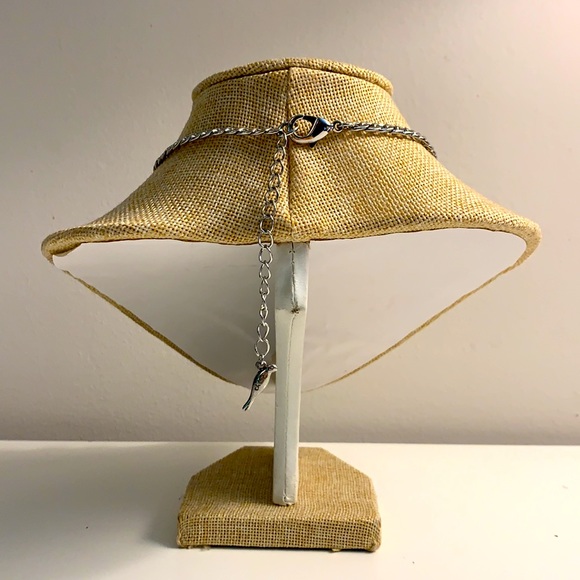 Chloe + Isabel Emerald Crystal Silver Chain Necklace w/ Adjustable Claw Closure - Picture 7 of 11